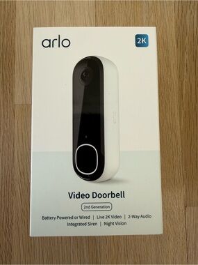 NEW IN BOX: Arlo Video Doorbell (2nd Gen) - White/Black